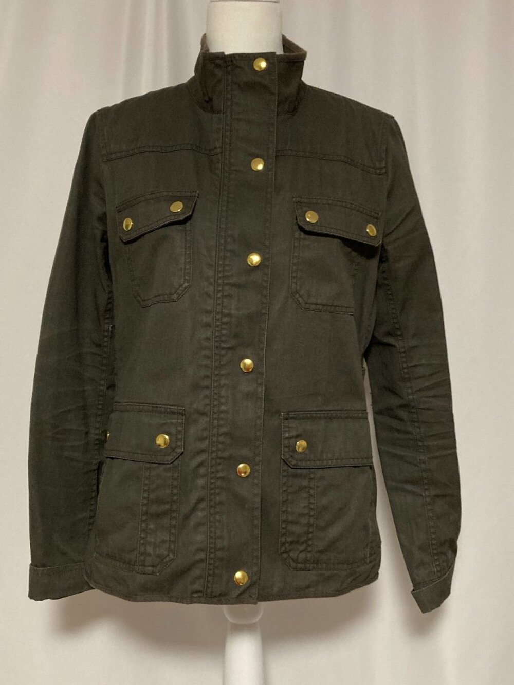 J. Crew Factory Resin Coated Twill Jacket Size M Boyfriend Fit Field Jacket